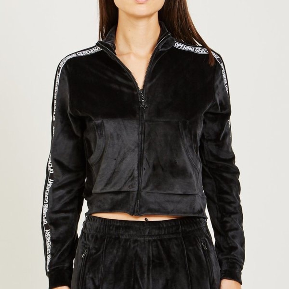 Opening Ceremony Velour Zip Up Hoodie